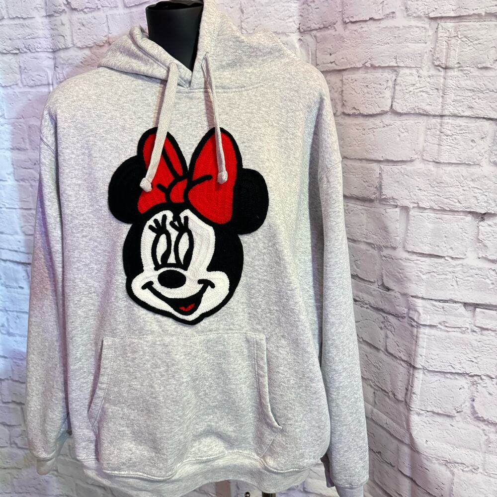 DISNEY MINNIE MOUSE EMBROIDERED GRAY SWEATSHIRT SIZE XL